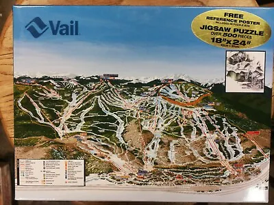 $9 • Buy Puzzle With Poster 500pcs Vail Colorado Map Pre-owned With Poster