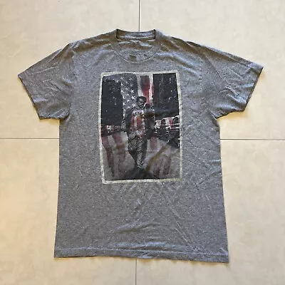 James Dean Mens M T Shirt Short Sleeve Gray American Flag Rebel • $19.85
