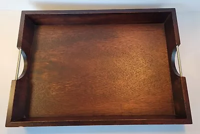 Dark Wood Display Tray With Steel Handles Not For Food • $12