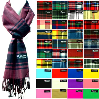 Mens Womens Wool Check Scarf Scotland Made Warm Plaid Wool 100% Cashmere Scarves • $7.99