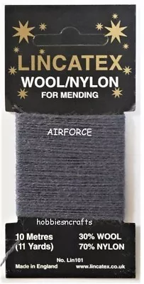 AIRFORCE Thread For Darning & Mending Lincatex - 30% Wool 70% Nylon 10 Metres • £1.45