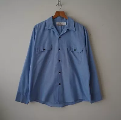 70s Vintage Sears JC Penney Chambray Work Shirt Made In USA Big Mac Yank- 16.5 • $45