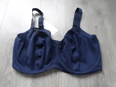 M&s Marks & Spencer Navy Blue Balcony  Bra With Cool Comfort Uk Size 40f • £10.99