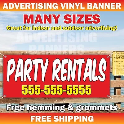 PARTY RENTALS Advertising Banner Vinyl Mesh Sign Party Room MOON BOUNCE HOUSES • $219.95