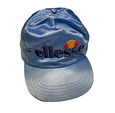 Vintage 80s Ellesse Hat Cap Snapback Blue Logo Hipster Hip Hop Streetwear Skate • $24.99