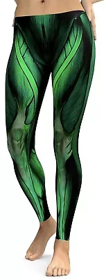 RARE Gearbunch Superhero Green Muscles Tight X-Ray Crop Leggings USA Size XS VGC • $38.28