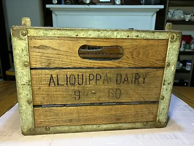 Rare Vintage Beautiful Wood Dairy Milk Bottle Crate Aliquippa Dairy Beaver Pa • $250