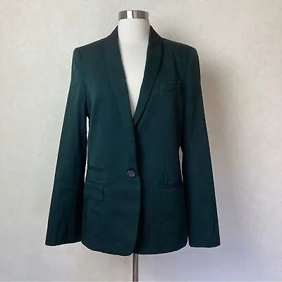 A.L.C. Single Button Blazer Dark Green With Black Details Women’s Size 10 • $85