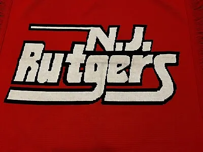 N.J. Rutgers University Throw Stadium Blanket Scarlet Knights Vintage Logo Knits • $60