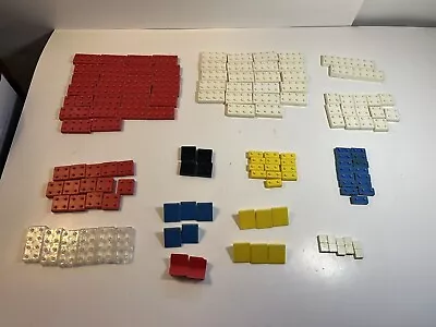 Vintage Red And White American Plastic Bricks Lot 134 Pieces Loose Mixed Sizes • $8.49
