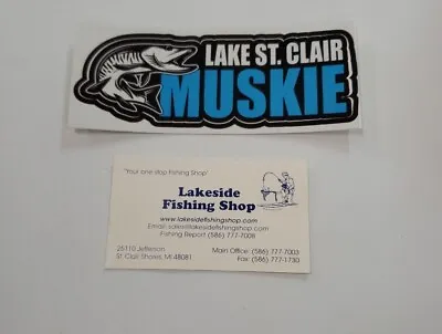 Lake St. Clair Muskie Fishing Vinyl Sticker Decal • $5