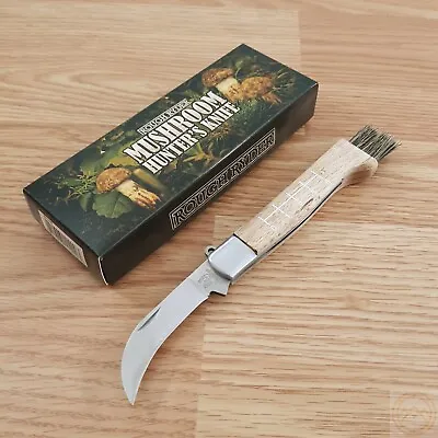 Rough Ryder Mushroom Folding Knife 2.63  Stainless Pruning Blade  Wood Handle • $13.99