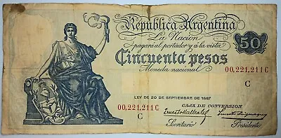 50 Pesos 1934 Banknote Moneda Nacional Argentina P# 246c • $100