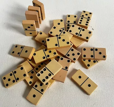$36 • Buy Vintage BAKELITE Butterscotch Dominoes Complete Set Of 28