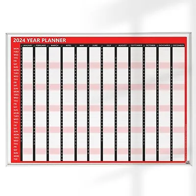 2024 UK Unmounted Year View Wall Office A2 LARGE Year Planner *PRICE DROP* • £3.99