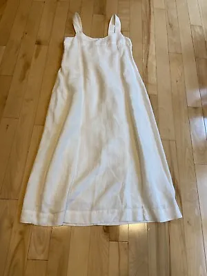 J. Jill Size 10 P Linen Maxi Dress Sleeveless  White 100% Linen Button Straps • $28.59