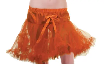 £5 • Buy Crazy Chick Girls Orange Layered Ruffle Petticoat Tutu Skirt