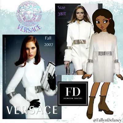 Versace Runway/Editorial Vintage White Leather Coat Fall/Winter 2007 Size 38IT • $2500