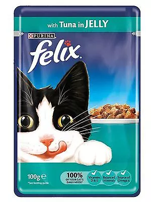 £14.99 • Buy Felix Wet Cat Food Tuna In Jelly Pouch 100g - 20 Packs