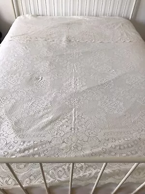 Vintage Laura Ashley Nottingham Lace Ivory Bedspread 270cm X 260cm • £95