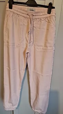 Womans New Look Baby-pink Denim Joggers Size 12 Uk • £7.50