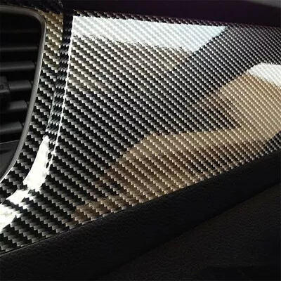 $15.19 • Buy Auto Accessories 7D Glossy Carbon Fiber Vinyl Film Car Interior Wrap Stickers