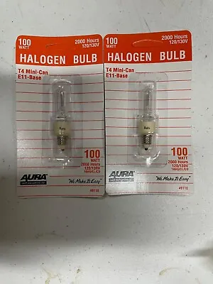 2 - T4 Mini-can Halogen Bulb E11 100 Watt T4  (2 Lamps) • $11.97