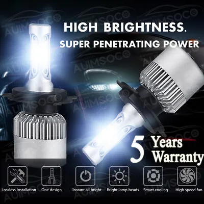 $18.18 • Buy 2x H4 9003 HB2 LED Headlight Bulbs Conversion Kit High Low Beam 8000K White US