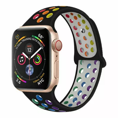 $8.99 • Buy Silicone Sports Band Strap For Apple Watch Series 6 5 4 3 2 1 SE 38/40mm 42/44mm