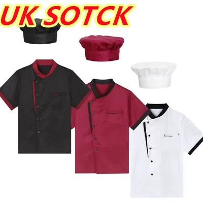 UK Chef Coat Women Men Chef Jacket Double-Breasted Kitchen Cooking Uniform Top • £5.79