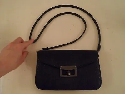 Marc By Marc Jacobs Black Metallic Leather Crossbody Wallet Bag Purse Messenger • $39.95