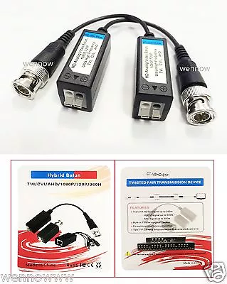 10 Pairs HD CCTV Via Twisted Video Balun Transmitter For CVI/TVI/AHD CCTV  • $32.92