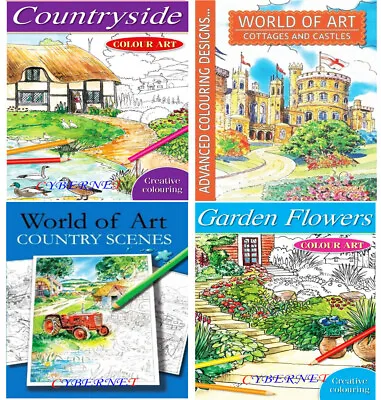 Adult Art Colour Therapy Colouring Book Books Anti-Stress WORLD OF ART ALL AGES • £4.49