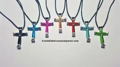 Horseshoe Nail Disciple Cross Necklace Buy 3 Get 1 Free Hand Made Ribbon Crosses • $6.89