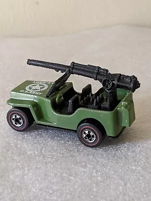 Vintage 1970 Hot Wheels Redline US Army Jeep Gunslinger Hong Kong • $19.99