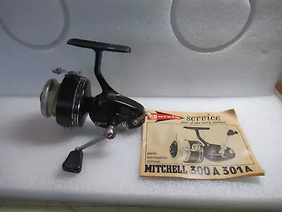 Vintage Mitchell 300A Reel With Manual Spin Fishing Reel • $36.99