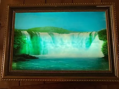 Vintage Framed Light Up Motion Waterfall Picture Frame Shadow Box • $125