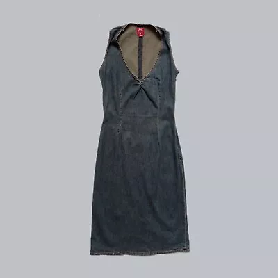 MISS SIXTY Women's Cotton Denim Sleeveless Knee Length Dress Size L • £77.21