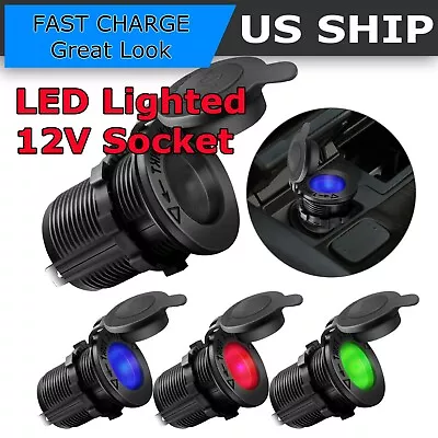 12V Waterproof Car Motorcycle Boat Cigarette Lighter Socket Power Plug Outlet • $6.95