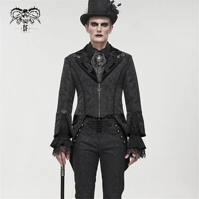 Devil Fashion Male European Court Gothic Evening Dress Lapels Retro Tuxedo Coat • $138.74