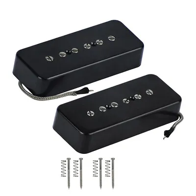 Alnico 5 Soapbar P90 Pickups LP SG Guitar Neck & Bridge Pickup Set Black Color • £31.68