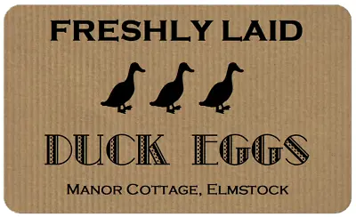 Personalised Kraft Brown Duck Egg Box Self-Adhesive Labels Small Carton Stickers • £2.70