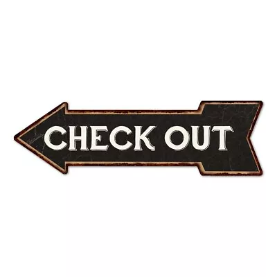 Check Out Left Arrow Vintage Looking Metal Sign 5x17 205170004002 • $22.95