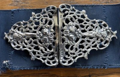 £65 • Buy Hallmarked Silver Nurses Buckle & Original Belt - London, 1982. Cherubs, Roses