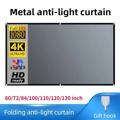 3D High Brightness Projector Screen Anti Light Metal Screen With Hooks 4:3 16:9 • $35.77