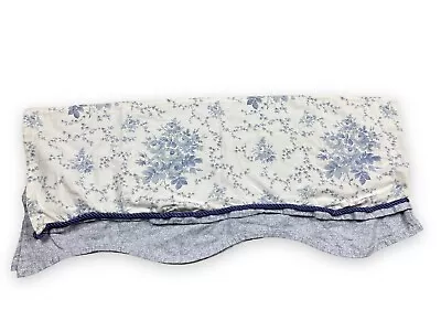 Laura Ashley Sophia Blue Floral Single Valance Panel Layered Scalloped 76x16” • $28.50
