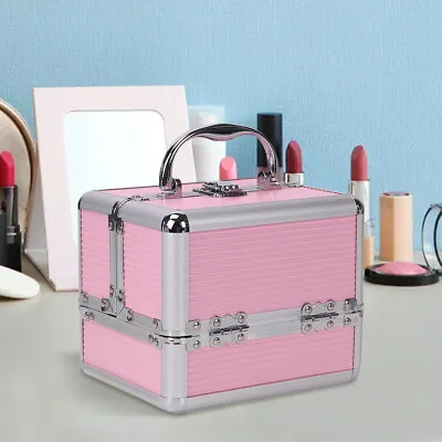 Aluminium Hard Make Up Travel Storage Box Cosmetic Beauty Vanity Case Organiser • £13.19