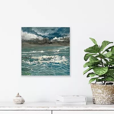 £45 • Buy Stormy Sea 10, Original Abstract Oil Painting On Wooden Panel Board