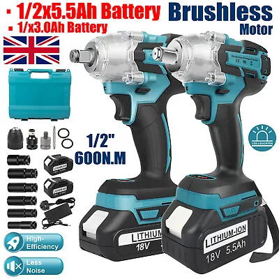 Impact Wrench 1/2 Inch Electric Cordless Drill Gun Ratchet Battery For Makita UK • £25.99