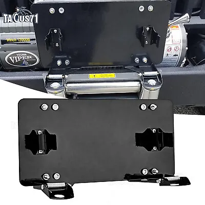 10  Steel Flip-Up Winch Roller Fairlead License Plate Holder Frame Bracket UTV • $18.99